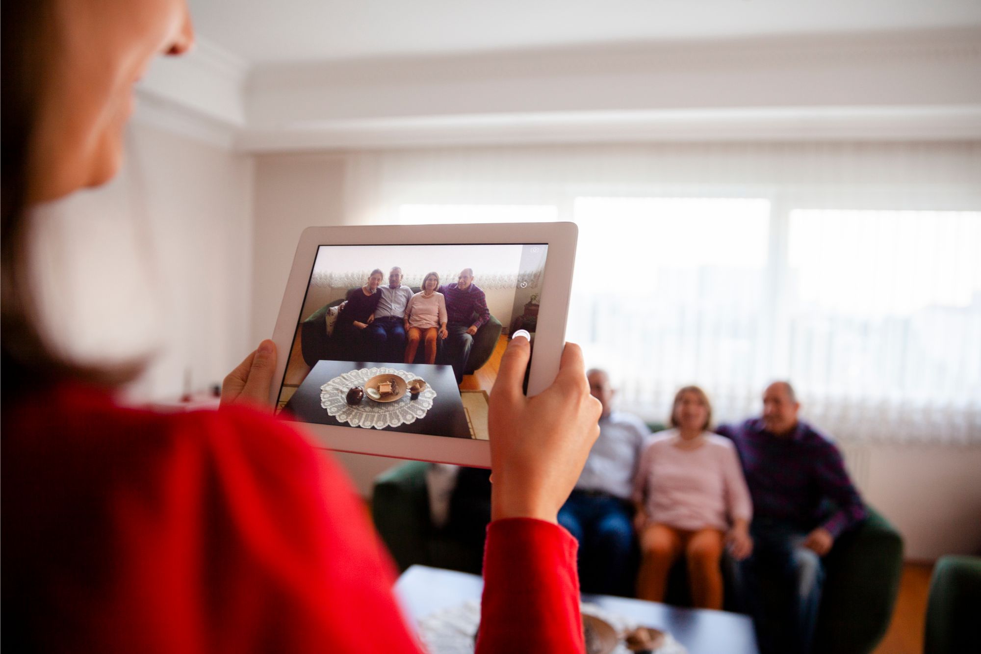 Family in New Zealand taking a video on iPad