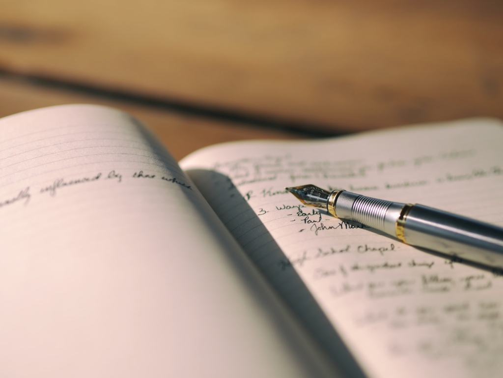 Fountain pen on a diary