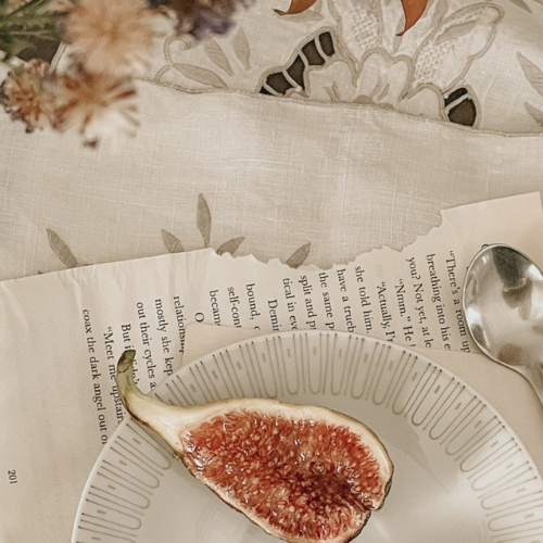 A fig on a plate 