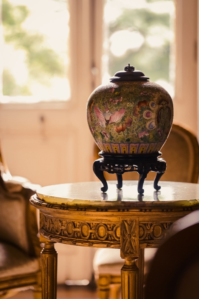 Urn on table