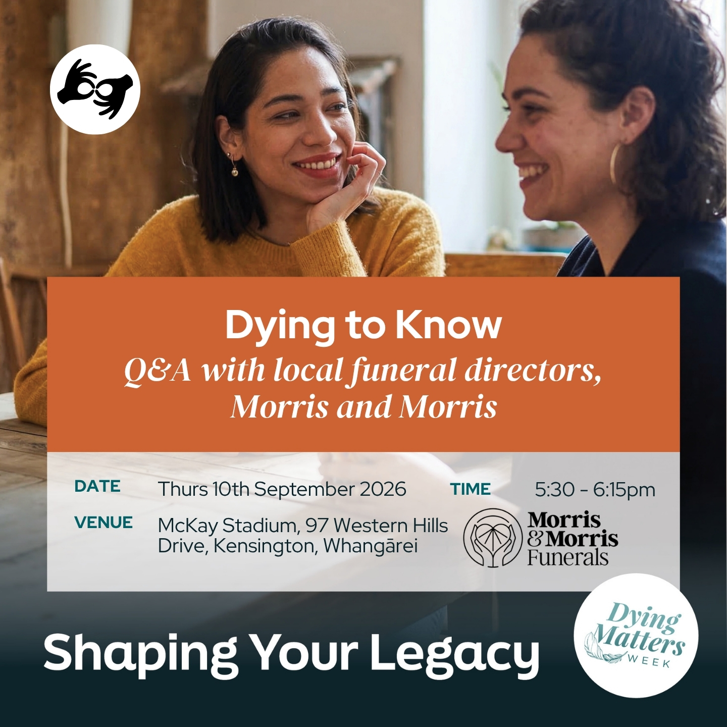 Dying to Know - Q&A with local funeral directors <div style="font-size:0.8em;">10 September 2026, 5:30 pm</div>