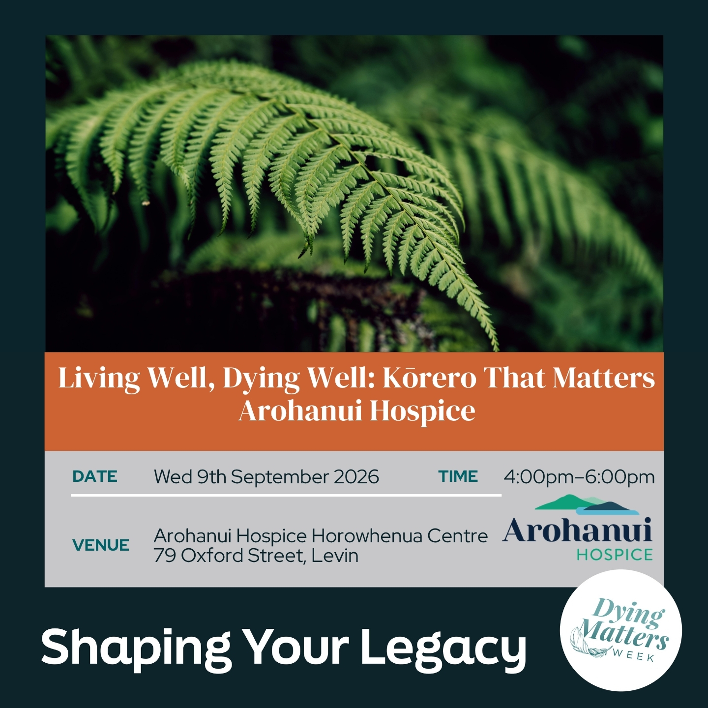 Living Well, Dying Well: Kōrero That Matters <div style="font-size:0.8em;">9 September 2026, 4:00 pm</div>