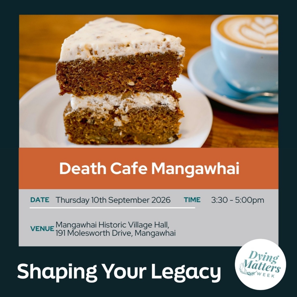 Death Cafe Mangawhai <div style="font-size:0.8em;">10 September 2026, 3:30 pm</div>
