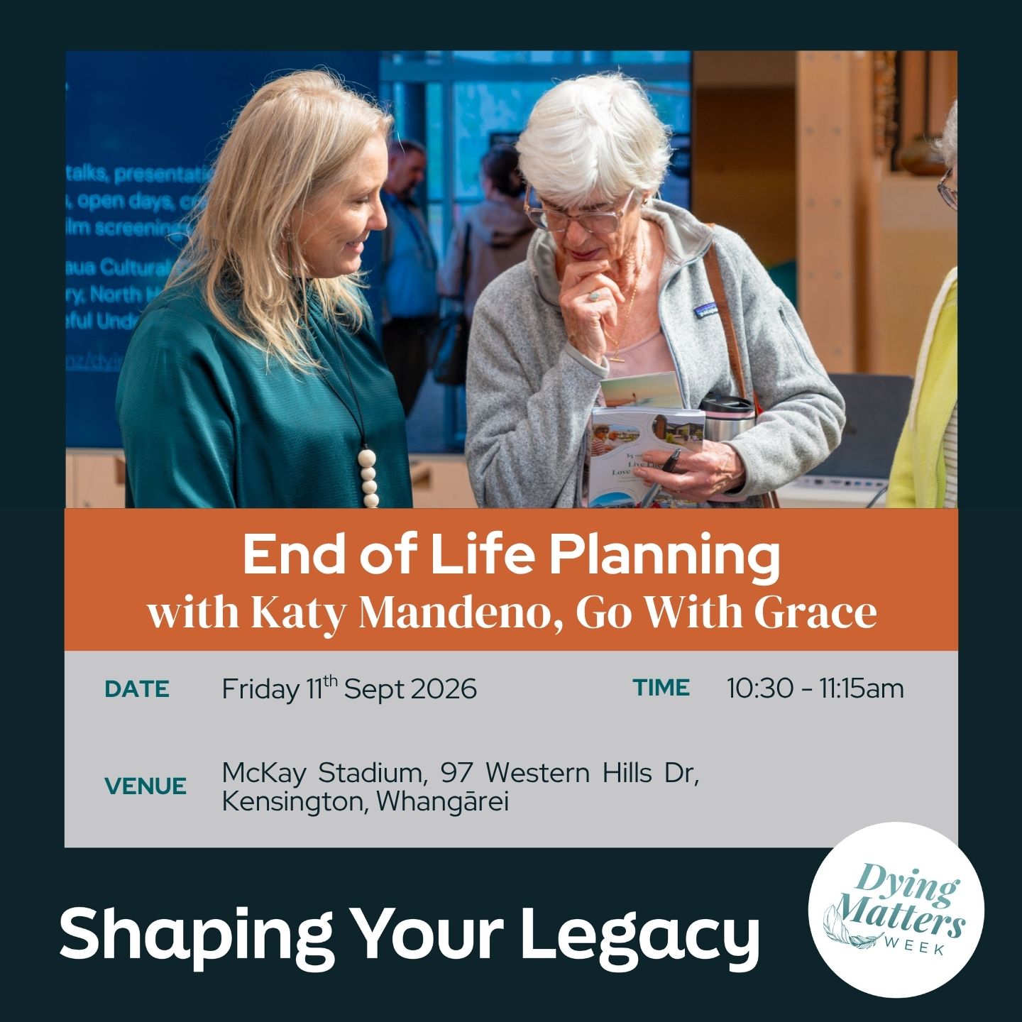 The Importance of End of Life Planning <div style="font-size:0.8em;">11 September 2026, 10:30 am</div>