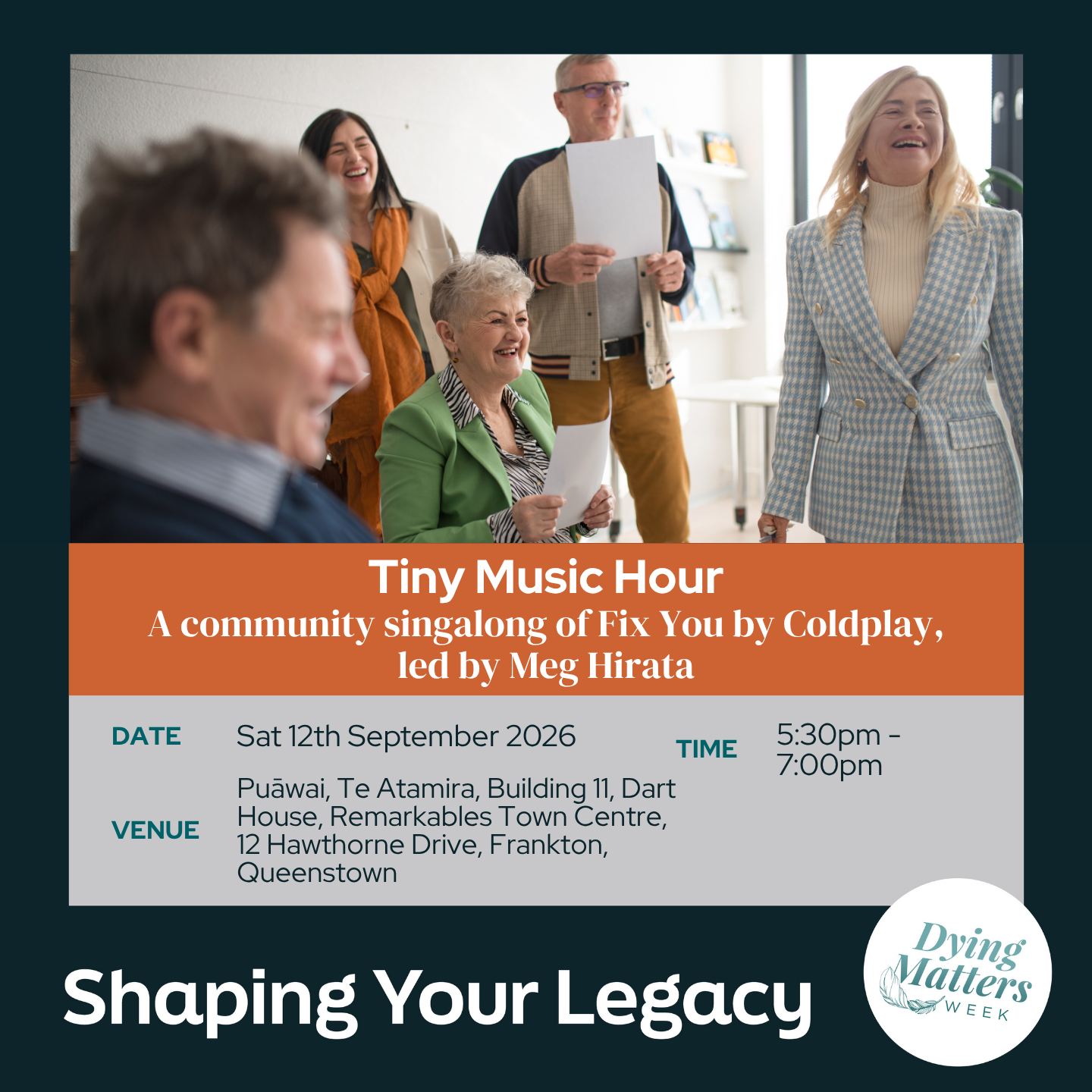 Tiny Music Hour - Dying Matters Week event iin Otago